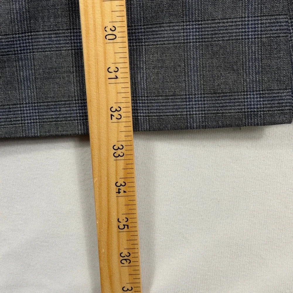 Collection by Michael Strahan Suit Jacket Grey Blue Glen Plaid‎ Wool Blend 46L